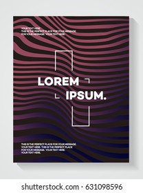 Cover design template with abstract lines modern color gradient style on black background for decoration catalog, poster, presentation, flier, brochure, book, magazine etc. Vector Illustration