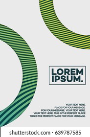 Cover design template with abstract lines and shapes green color gradient style on white background for magazine, brochure, catalog, poster, presentation, book etc. Vector Illustration