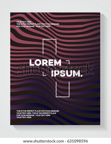 Cover design template with abstract lines modern color gradient style on black background for decoration catalog, poster, presentation, flier, brochure, book, magazine etc. Vector Illustration