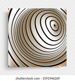 Cover design template. Abstract swirl background. Pattern with optical illusion. Vector illustration.