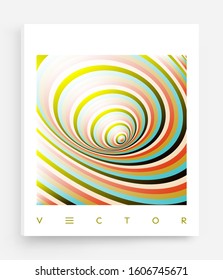 Cover design template. Abstract swirl background. Pattern with optical illusion. Vector illustration. 