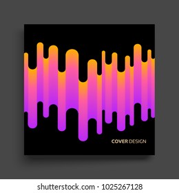 Cover design template. Abstract wavy background for banner, flyer and poster. Dynamic effect. Vector illustration. Can be used for advertising, marketing, presentation.