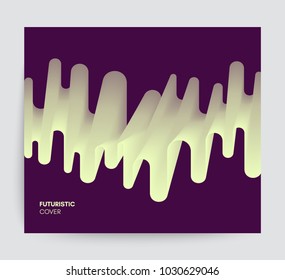 Cover design template. Abstract wavy background for banner, flyer and poster. Dynamic effect. Vector illustration. Can be used for advertising, marketing, presentation.