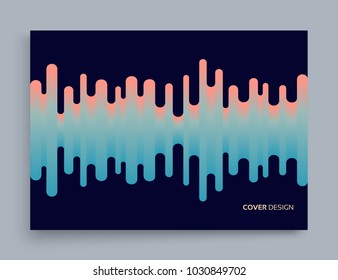 Cover design template. Abstract wavy background for banner, flyer and poster. Dynamic effect. Vector illustration. Can be used for advertising, marketing, presentation.
