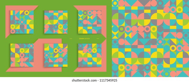 Cover design template for advertising. Abstract colorful geometric design. Pattern can be used as a template for brochure, annual report, magazine, poster, presentation, flyer and banner.