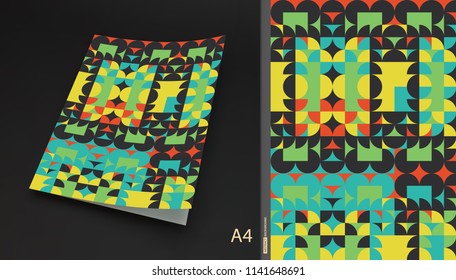 Cover design template for advertising. Abstract colorful geometric design. Pattern can be used as a template for brochure, annual report, magazine, poster, presentation, flyer and banner.