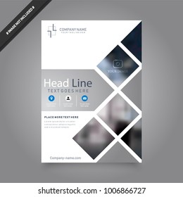 Cover design template for annual report. Abstract modern vector illustration. Cover presentation on a4. Abstract presentation templates. Flyer text font. Ad flyer text. White a4 brochure cover design.