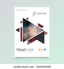 Cover design template for annual report. Abstract modern vector illustration. Cover presentation on a4. Abstract presentation templates. Flyer text font. Ad flyer text. White a4 brochure cover design.
