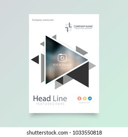 Cover design template for annual report. Abstract modern vector illustration. Cover presentation on a4. Abstract presentation templates. Flyer text font. Ad flyer text. White a4 brochure cover design.