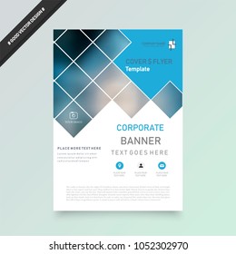 Cover design template for annual report. Abstract modern vector illustration. Cover presentation on a4. Abstract presentation templates. Flyer text font. Ad flyer text. White a4 brochure cover design.