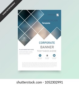 Cover design template for annual report. Abstract modern vector illustration. Cover presentation on a4. Abstract presentation templates. Flyer text font. Ad flyer text. White a4 brochure cover design.