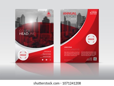 
Cover Design template, annual report cover, flyer, presentation, brochure. Front page design layout template with bleed in A4 size. Red grey and white colors with abstract background templates.
