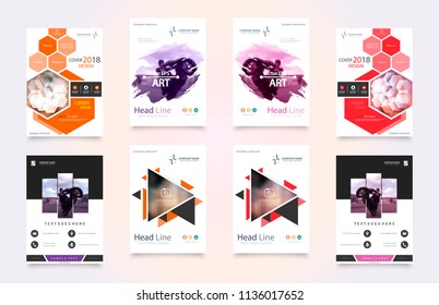Cover design template for annual report. Abstract modern vector illustration. Cover presentation on a4. Abstract presentation templates. Flyer text font. Ad flyer text. White a4 brochure cover design.
