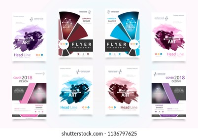 Cover design template for annual report. Abstract modern vector illustration. Cover presentation on a4. Abstract presentation templates. Flyer text font. Ad flyer text. White a4 brochure cover design.