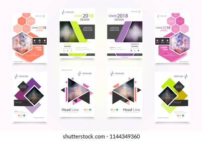Cover design template for annual report. Abstract modern vector illustration. Cover presentation on a4. Abstract presentation templates. Flyer text font. Ad flyer text. White a4 brochure cover design.