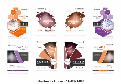 Cover design template for annual report. Abstract modern vector illustration. Cover presentation on a4. Abstract presentation templates. Flyer text font. Ad flyer text. White a4 brochure cover design.