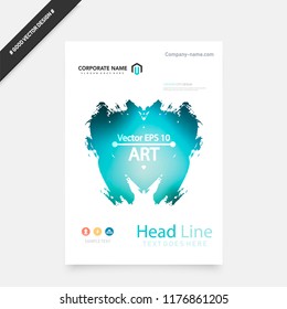 Cover design template for annual report. Abstract modern vector illustration. Cover presentation on a4. Abstract presentation templates. Flyer text font. Ad flyer text. White a4 brochure cover design.