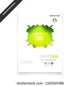 Cover design template for annual report. Abstract modern vector illustration. Cover presentation on a4. Abstract presentation templates. Flyer text font. Ad flyer text. White a4 brochure cover design.