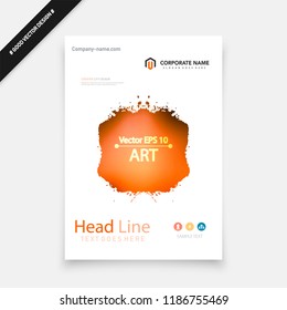 Cover design template for annual report. Abstract modern vector illustration. Cover presentation on a4. Abstract presentation templates. Flyer text font. Ad flyer text. White a4 brochure cover design.