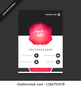 Cover design template for annual report. Abstract modern vector illustration. Cover presentation on a4. Abstract presentation templates. Flyer text font. Ad flyer text. White a4 brochure cover design.