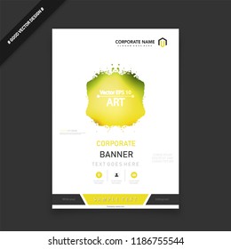 Cover design template for annual report. Abstract modern vector illustration. Cover presentation on a4. Abstract presentation templates. Flyer text font. Ad flyer text. White a4 brochure cover design.