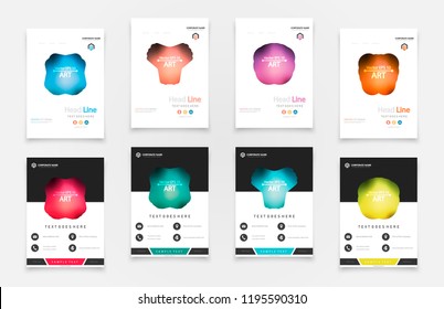 Cover design template for annual report. Abstract modern vector illustration. Cover presentation on a4. Abstract presentation templates. Flyer text font. Ad flyer text. White a4 brochure cover design.