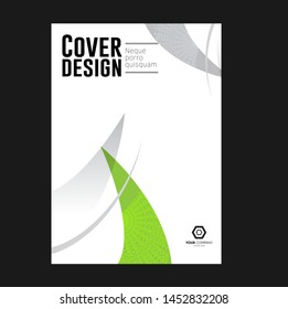 Cover design template for annual report. Abstract modern vector illustration. Cover presentation on a4. Abstract presentation templates. Flyer text font. Ad flyer text. White a4 brochure cover design