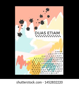 Cover design template for annual report. Abstract modern vector illustration. Cover presentation on a4. Abstract presentation templates. Flyer text font. Ad flyer text. White a4 brochure cover design