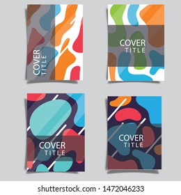 Cover design template for annual report. Abstract modern vector illustration. Cover presentation on a4. Abstract presentation templates. Flyer text font. Ad flyer text. White a4 brochure cover design