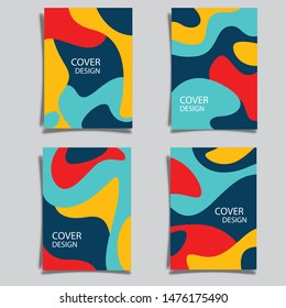 Cover design template for annual report. Abstract modern vector illustration. Cover presentation on a4. Abstract presentation templates. Flyer text font. Ad flyer text. White a4 brochure cover design