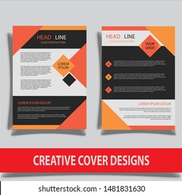 Cover design template for annual report. Abstract modern vector illustration. Cover presentation on a4. Abstract presentation templates. Flyer text font. Ad flyer text. White a4 brochure cover design