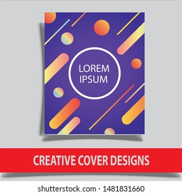 Cover design template for annual report. Abstract modern vector illustration. Cover presentation on a4. Abstract presentation templates. Flyer text font. Ad flyer text. White a4 brochure cover design