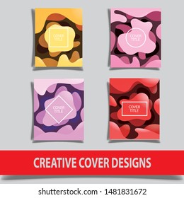 Cover design template for annual report. Abstract modern vector illustration. Cover presentation on a4. Abstract presentation templates. Flyer text font. Ad flyer text. White a4 brochure cover design