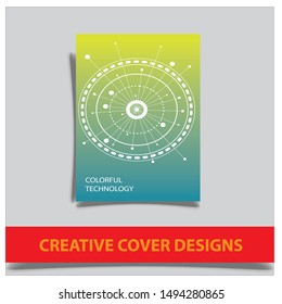 Cover design template for annual report. Abstract modern vector illustration. Cover presentation on a4. Abstract presentation templates. Flyer text font. Ad flyer text. White a4 brochure cover design.