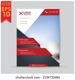 Cover design template for annual report. Abstract modern city vector illustration. Cover presentation on a4. Abstract presentation templates. Flyer text font. Ad flyer text. White a4 brochure 