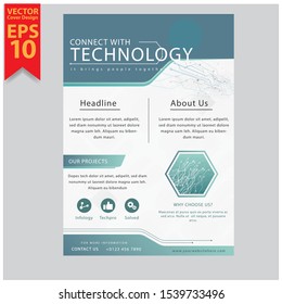 Cover design template for annual report. Abstract modern city vector illustration. Cover presentation on a4. Abstract presentation templates. Flyer text font. Ad flyer text. White a4 brochure 
