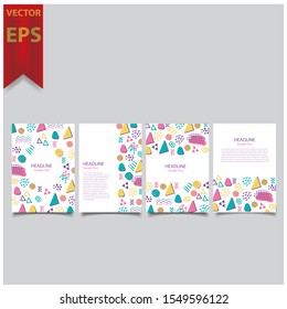 Cover design template for annual report. Abstract modern vector illustration. Cover presentation on a4. Abstract presentation templates. Flyer text font. Ad flyer text. White a4 brochure cover design 