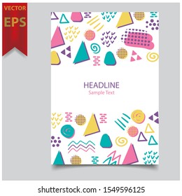 Cover design template for annual report. Abstract modern vector illustration. Cover presentation on a4. Abstract presentation templates. Flyer text font. Ad flyer text. White a4 brochure cover design 