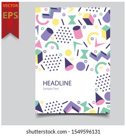 Cover design template for annual report. Abstract modern vector illustration. Cover presentation on a4. Abstract presentation templates. Flyer text font. Ad flyer text. White a4 brochure cover design 