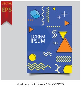 Cover design template for annual report. Abstract modern vector illustration. Cover presentation on a4. Abstract presentation templates. Flyer text font. Ad flyer text. White a4 brochure cover design.