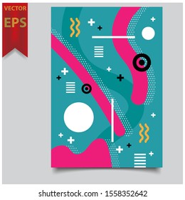 Cover design template for annual report. Abstract modern vector illustration. Cover presentation on a4. Abstract presentation templates. Flyer text font. Ad flyer text. White a4 brochure cover design.
