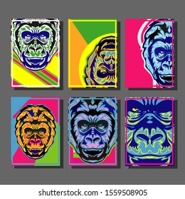 Cover design template for annual report. Abstract modern vector illustration. Cover presentation on a4. Abstract presentation templates.Gorilla abstract cover.