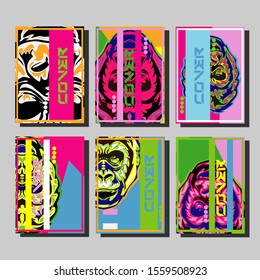 Cover design template for annual report. Abstract modern vector illustration. Cover presentation on a4. Abstract presentation templates.Gorilla abstract cover.
