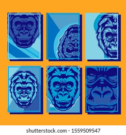 Cover design template for annual report. Abstract modern vector illustration. Cover presentation on a4. Abstract presentation templates.Gorilla abstract cover.