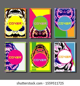 Cover design template for annual report. Abstract modern vector illustration. Cover presentation on a4. Abstract presentation templates.Gorilla abstract cover.