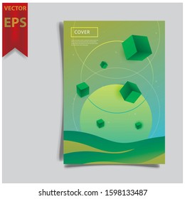 Cover design template for annual report. Abstract modern vector illustration. Cover presentation on a4. Abstract presentation templates. Flyer text font. Ad flyer text. White a4 brochure cover design.