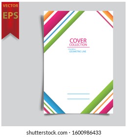 Cover design template for annual report. Abstract modern vector illustration. Cover presentation on a4. Abstract presentation templates. Flyer text font. Ad flyer text. White a4 brochure cover design.