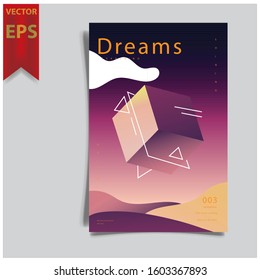 Cover design template for annual report. Abstract modern vector illustration. Cover presentation on a4. Abstract presentation templates. Flyer text font. Ad flyer text. White a4 brochure cover design