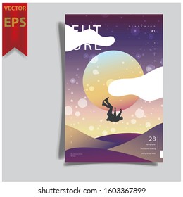 Cover design template for annual report. Abstract modern vector illustration. Cover presentation on a4. Abstract presentation templates. Flyer text font. Ad flyer text. White a4 brochure cover design