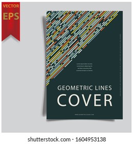 Cover design template for annual report. Abstract modern vector illustration. Cover presentation on a4. Abstract presentation templates. Flyer text font. Ad flyer text. White a4 brochure cover design